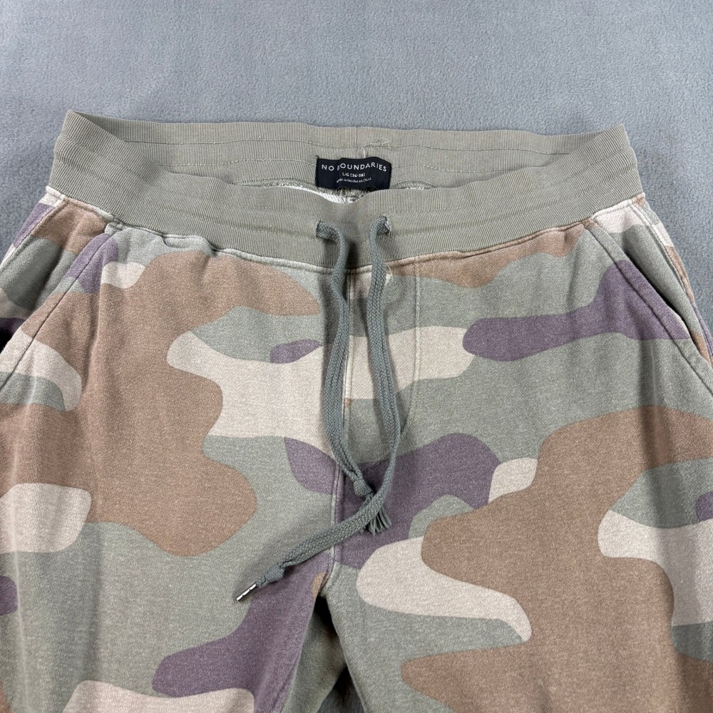 No Boundaries Mens Camo Joggers Green Tan Purple L 36-38 13503 Camouflage Pants